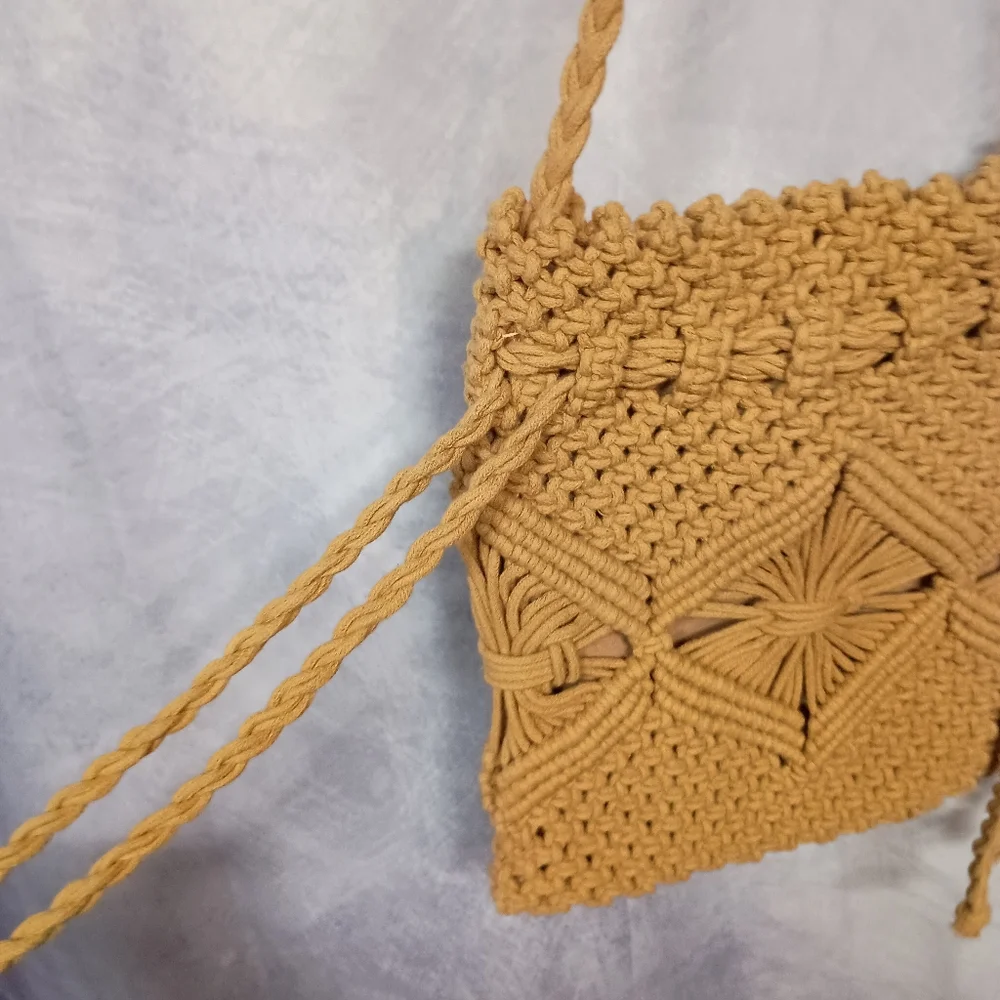 Nanette Lepore Golden Macrame Crochet Crossbody Bag - Picture 4 of 7